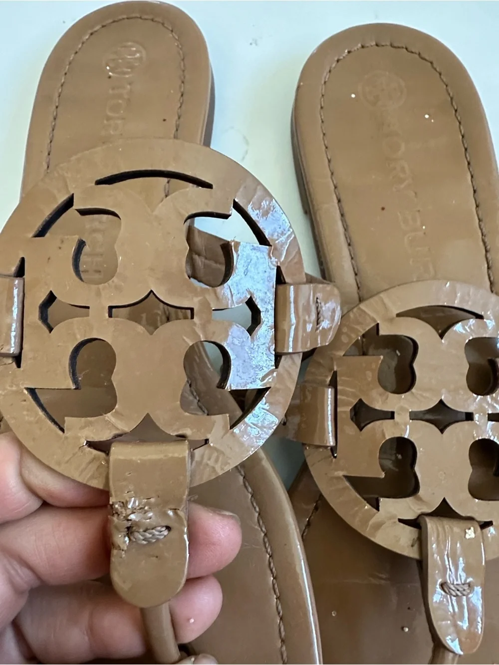 Miller Leather Sandal TORY BURCH 10 womens Tan